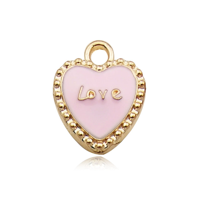 Charm coeur rose claire "love"