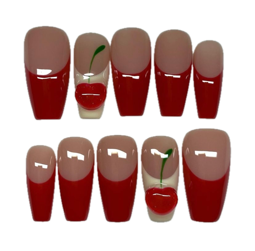 Press on nails - set cherry lady