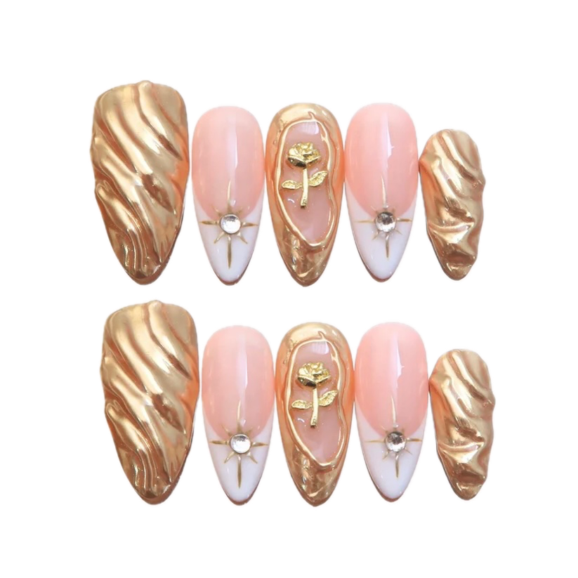 press on nails beauty by eli set dore et diamand