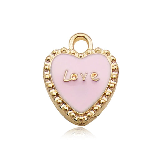 Charm coeur rose claire "love"