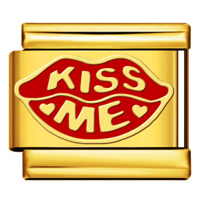 Charm italien "kiss me coeur bouche"