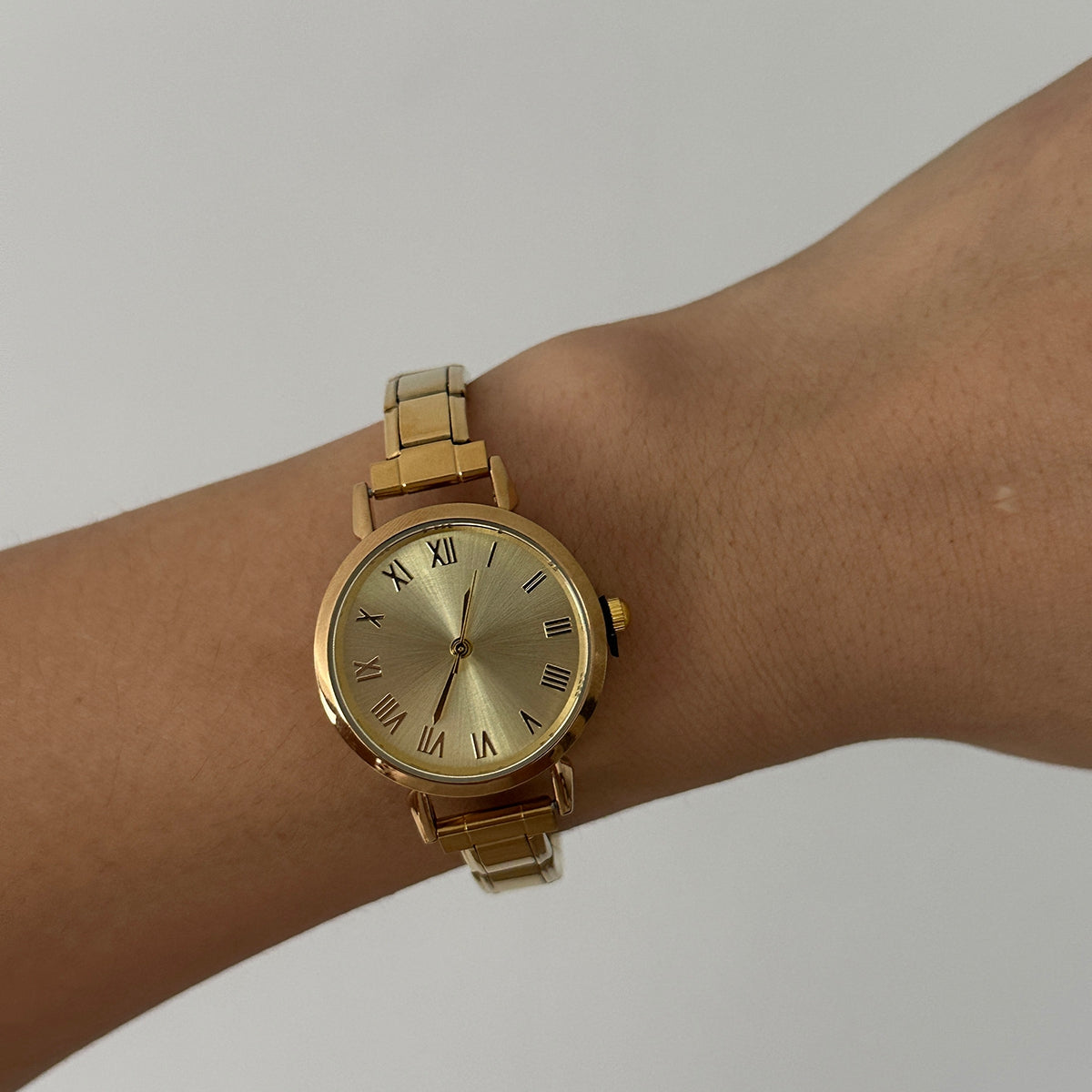 Montre doré pour charms italiens cadran circulaire