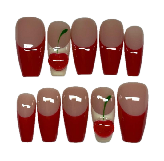 Press on nails - set cherry lady