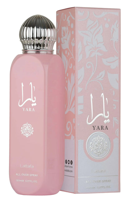 Lattafa brume all over spray corps et cheveux - yara rose