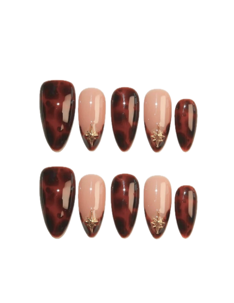 press on nails beauty by eli effet tortoise etoile